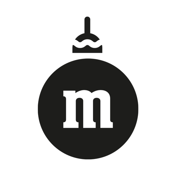 Christmas ornament with m on it